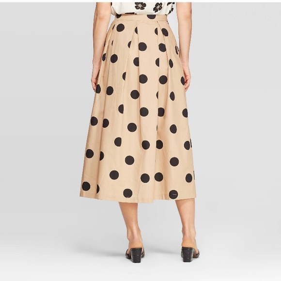 Who What Wear Dresses & Skirts - Who What Wear Polka Dot Button Front A-Line Skirt